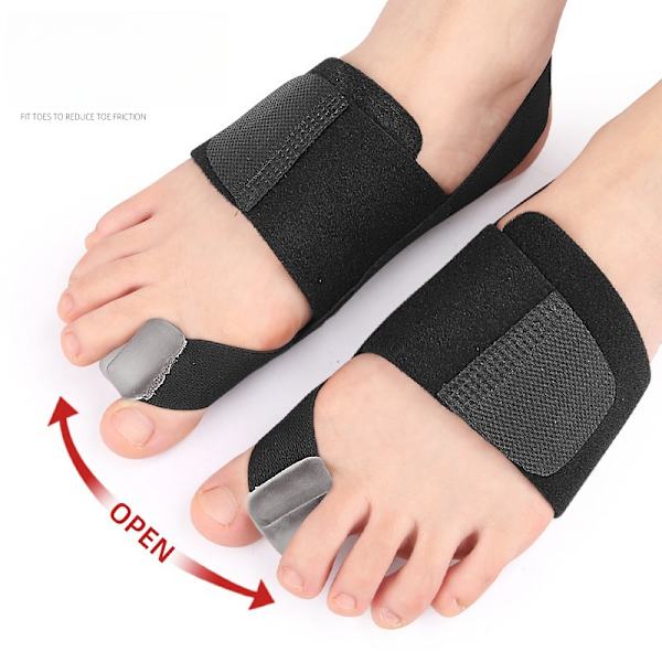 Fotvalvsstöd med tåseparator och stötdämpande metatarsal inläggssula Svart L