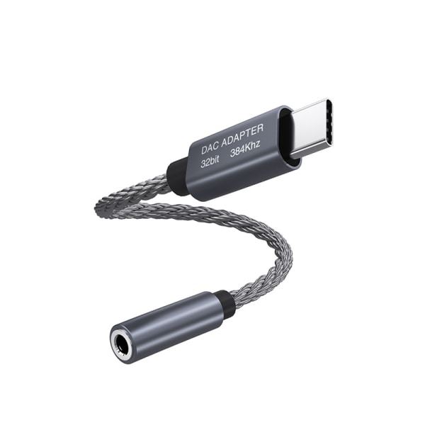 INF 32 bit / 384 kHz USB-C - 3,5 mm äänisovitinkaapeli DAC-sovitin Harmaa