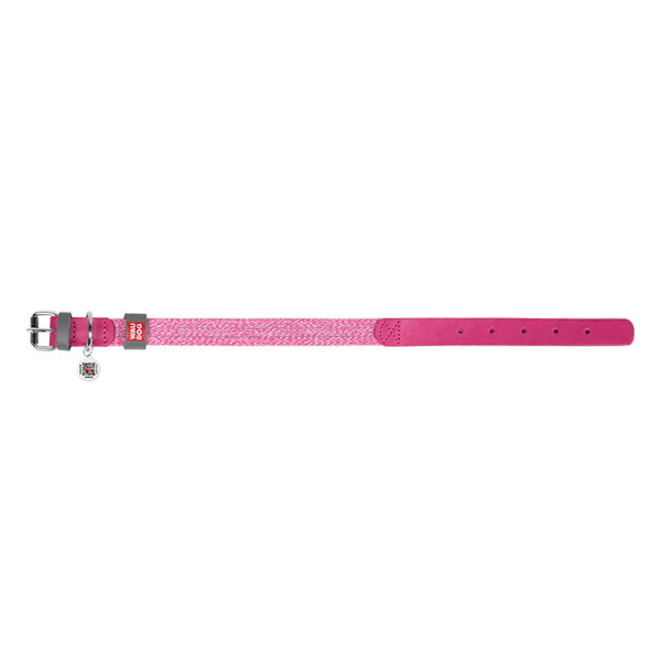 Klassiskt hundhalsband med QR-kod Waudog storlek L rosa