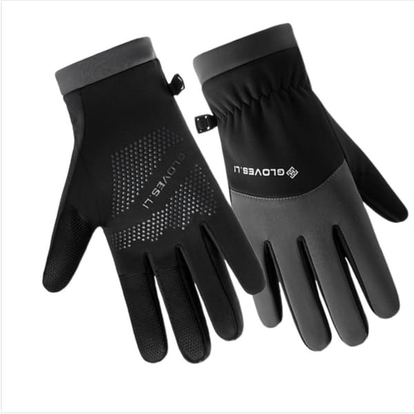 Vinter Fleece Forede Vindtætte Touchscreen Handsker til Udendørs Sport Black Black