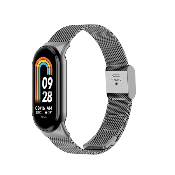 Klockarmband i Metall för Xiaomi Mi Band 8/9 Grå