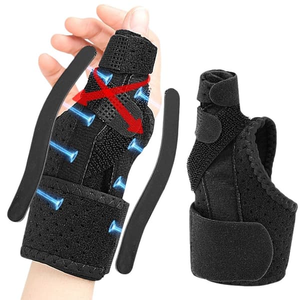 Tumbhandledsstöd, Justerbar tumstabilisator för smärtlindring, Vänster & Höger Hand - 2-pack