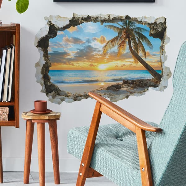 Luova Ocean Beach seinätarra - 40x60cm - Kodin sisustus