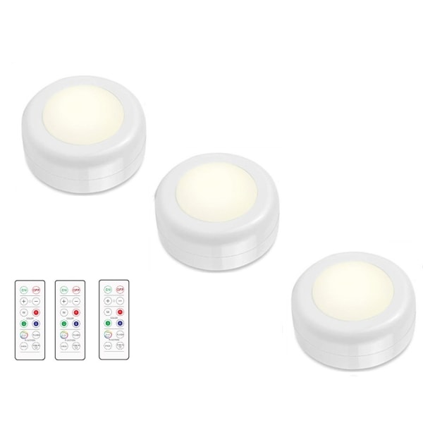 3-pack LED-spotlight RGB trådlös med fjärrkontroll Vit