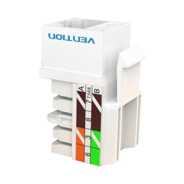 Keystone Jack Coupler Cat.5E UTP 180-graders ventilation IPBW0 Vit