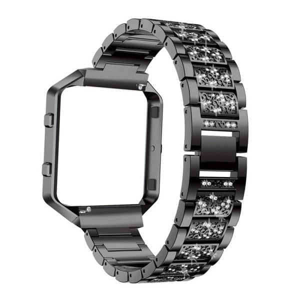 Smart klockarmband Diamond klockarmband med klockram för Fitbit Blaze Svart