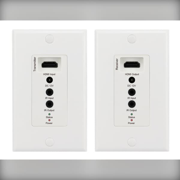 HDMI Single Cat5e/6 Väggplatta Förlängare - 60m med POE och IR Stöd