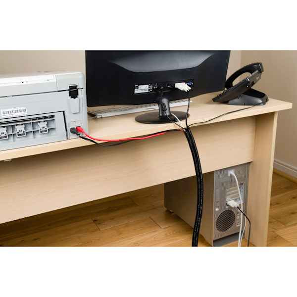 Kabelkanal 32mm Slitsad Svart 1.1m