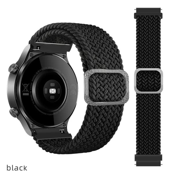 Nylon urrem med sort spænde Black 20 mm Black 20 mm