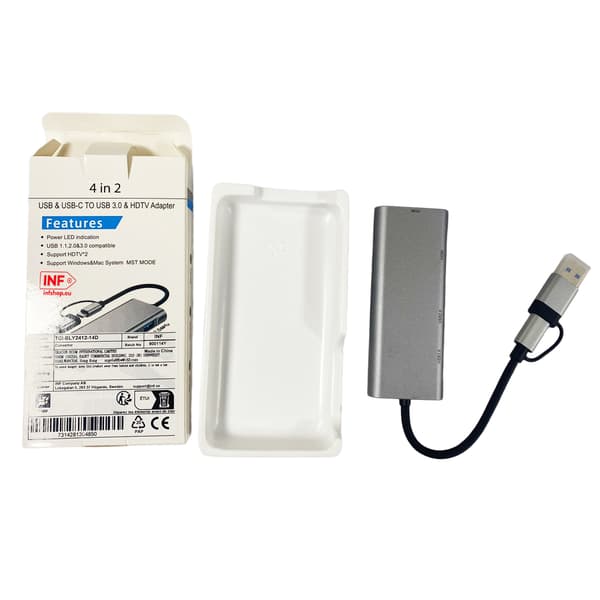 USB 3.0 & Type-C - Dual HDMI 1080P -telakointiasema