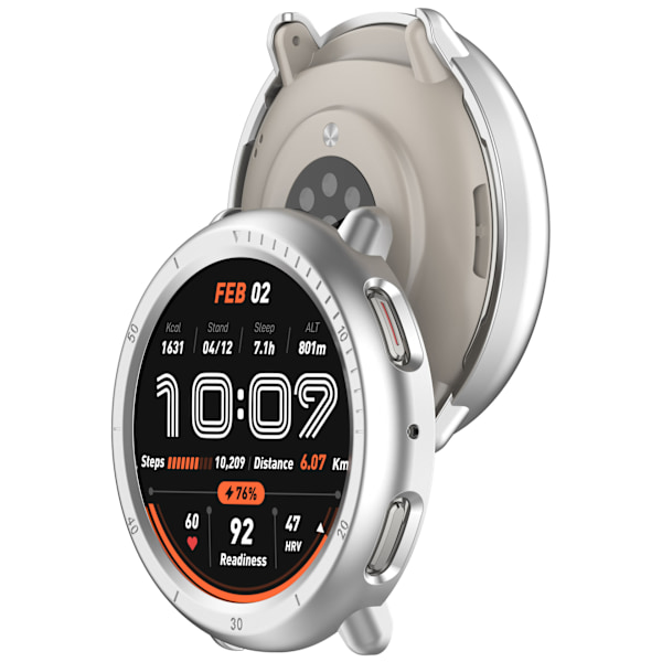 Halvt omsluttet PC-etui til Amazfit Active2 Silver Silver