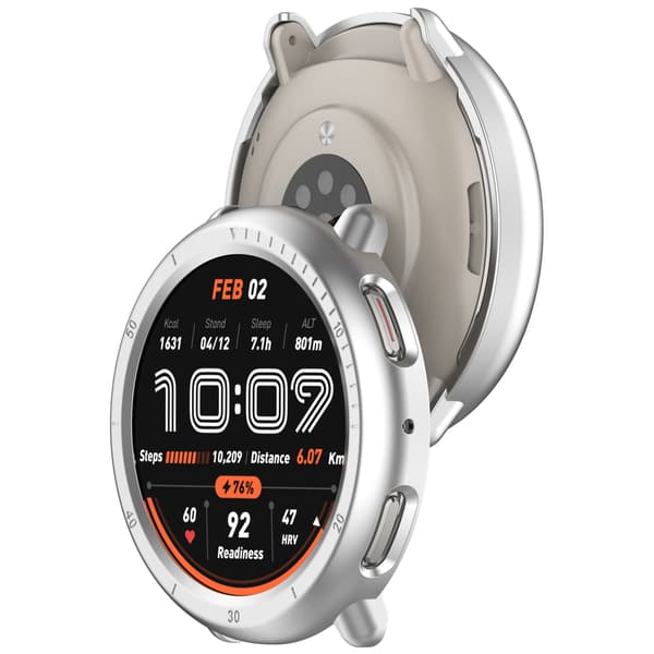 Puolikiinni PC-kotelo Amazfit Active2:lle Silver Silver