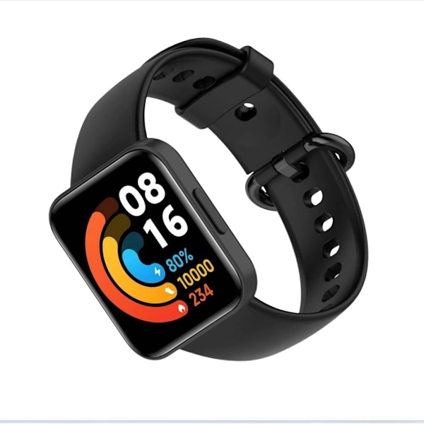Stilfuld TPU-rem til Xiaomi Redmi Watch 2 Sort