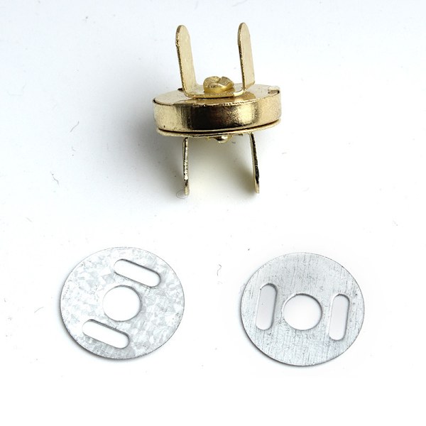 Antikke magnetiske poseknapper i messing, 18 mm (pakke med 10) Guld