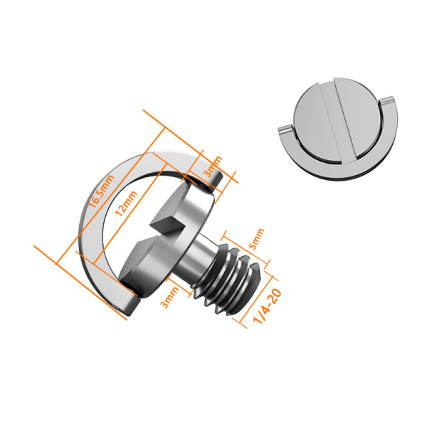 2-pack 1/4-20 handdra åt skruvar för kamerans snabbkopplingsplatta Silver Size 4