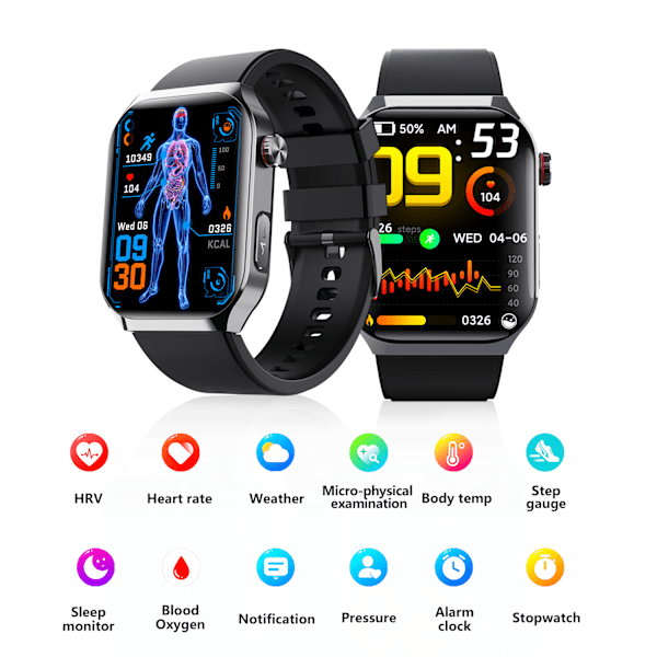 F700 Smartwatch: Avanceret sundhedsovervågning og fitness Sort