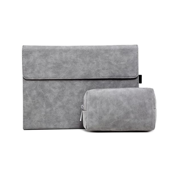 Multi-Function Magnetic Stand Sleeve Case Gray kompatibelt med Microsoft Surface Pro 4/5/6/7/7+ (Fårskinn+Mikrofiber+TPU) - Skyddsfodral med ställ och