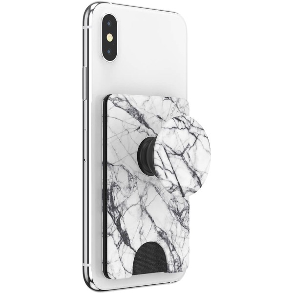 POPSOCKETS Wallet Dove White Marble Avtagbar Mobil Plånbok PopWallet+