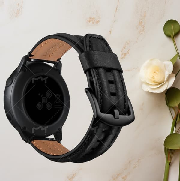 Premium læderrem til Samsung Galaxy Watch4 Classic Black Black