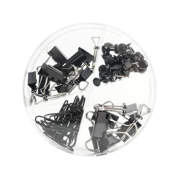 Kombinationsset med Gem, Pappersklämmor och Häftstift - Kontorsmaterial Black Black