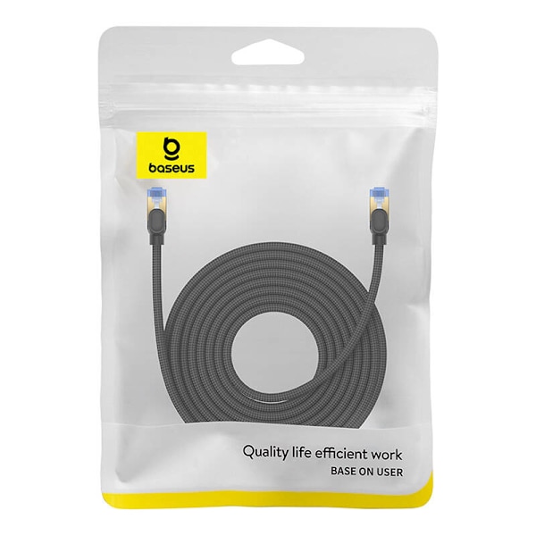 Flettet netværkskabel kat. 7 Baseus Ethernet RJ45, 10 Gbps, 10 m (sort)
