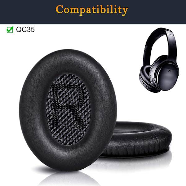 INF Korvatyynyt Bose QC35 I/II, QC25, QC15, QC 2 AE 2, AE 2i, AE 2w, SoundTrue, SoundLink Musta