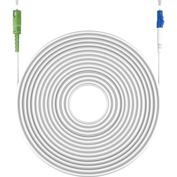 Fiberoptisk kabel (FTTH), Singlemode (OS2) White, vit (Simplex), 25 m