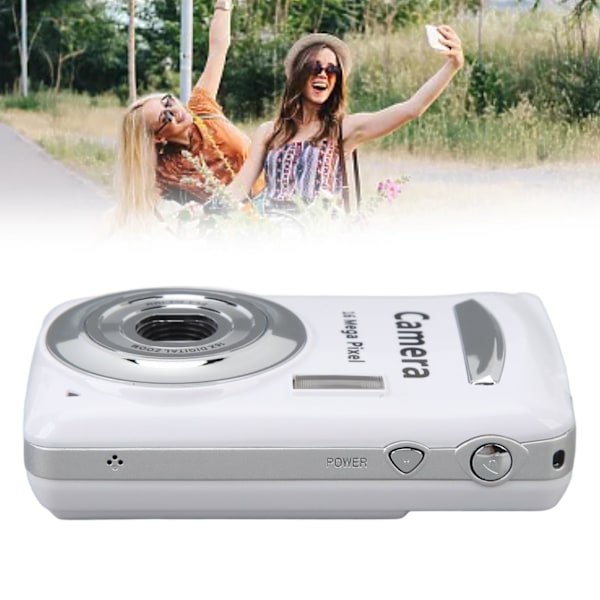 INF Kompakt 16x optisk zoomkamera med 16MP-sensor och 2,4" LCD Vit