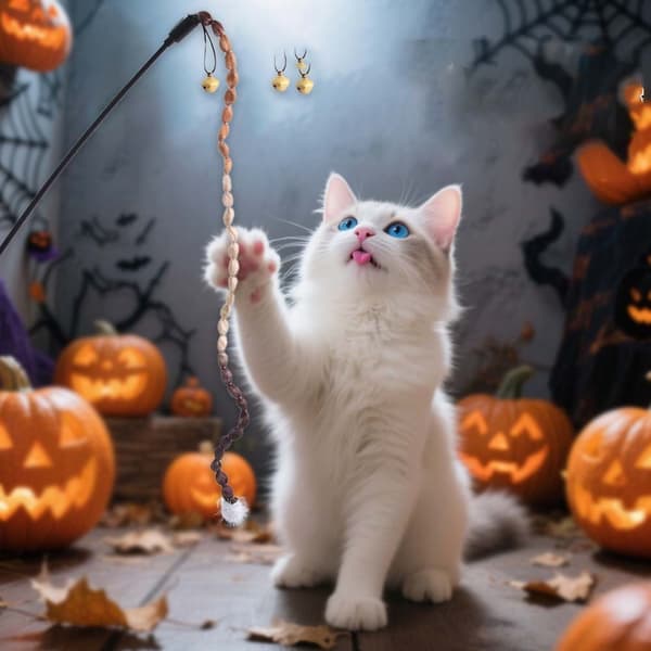Halloween Farve Kattepind - Sjovt Interaktivt Legetøj til Katte