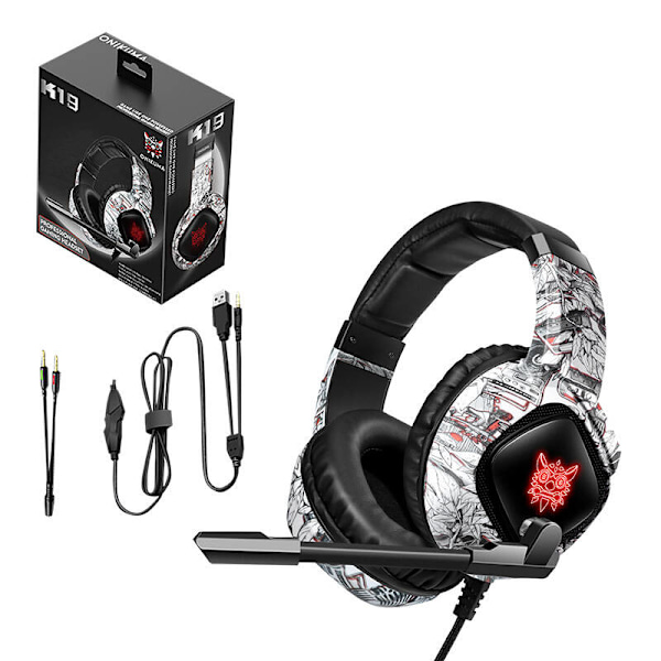 Gaming hovedtelefoner ONIKUMA K19 Camou White