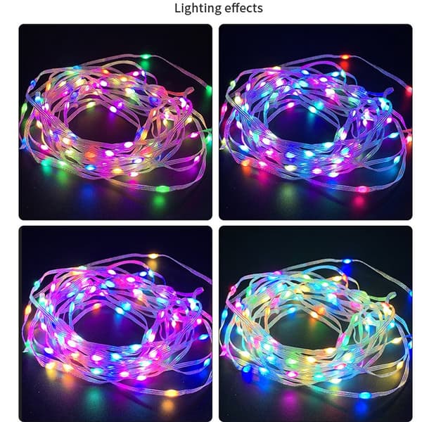 5M 50 LED Pixel Ljusslinga med 24-Knapps Bluetooth Kontroller - USB-Driven RGBIC Ljusslinga