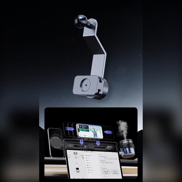Gimbal-forlængelsesarm med glideskinnebase og 360° kuglehoved (7mm standard), PC sort, til bilmontering og bærbart rig, fleksibel multi-enhed monterin