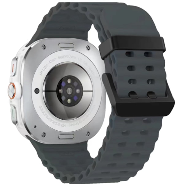 Samsung Watch 7 Ultra silikoniranneke Tummanharmaa