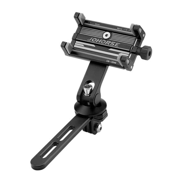Cykeltelefonholder med integreret lys- og kameramontering, aluminiumlegering, justerbar bredde 5cm-10cm, 360b0 rotation, frontmontering til navigation