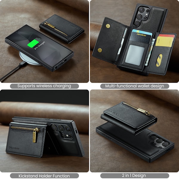 Samsung S23 Ultra Wallet Case, Sort