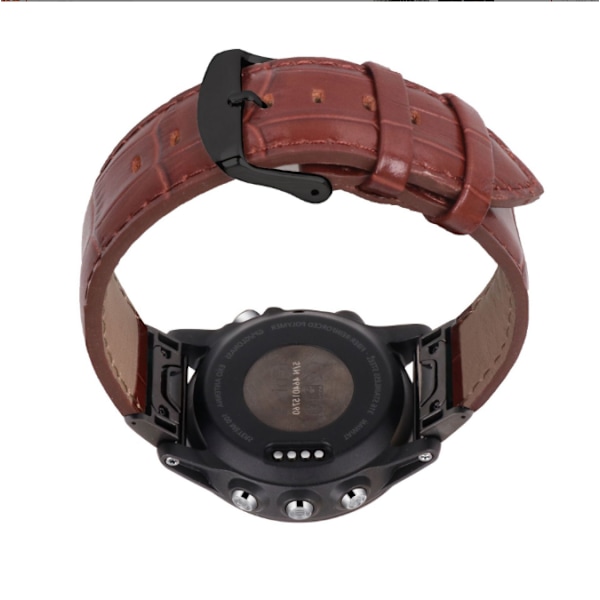 Aito nahkaranneke Garmin Fenix 7X 7S -kellolle Ruskea 26 mm