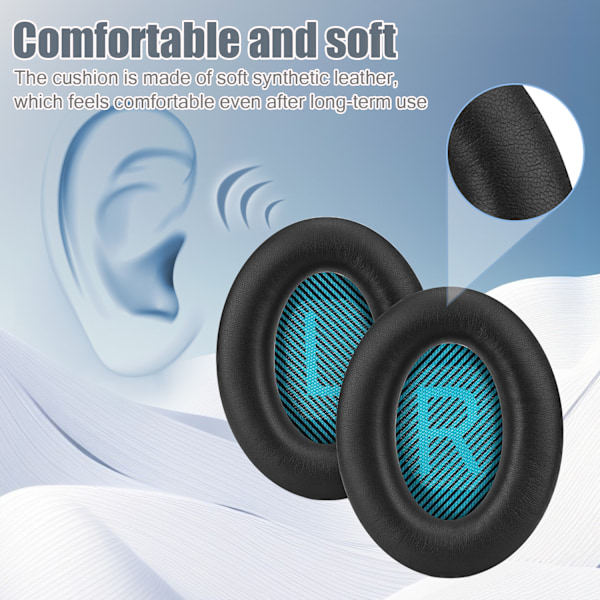 INF Öronkuddar för Bose QC35 I/II, QC25, QC15, QC 2 AE 2, AE 2i, AE 2w, SoundTrue, SoundLink Blå