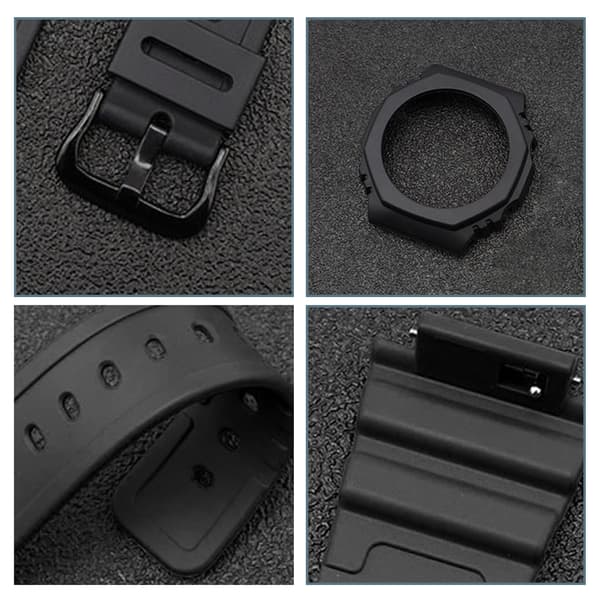TPU-kellonranneke Casio GA-2100/2110:lle - musta