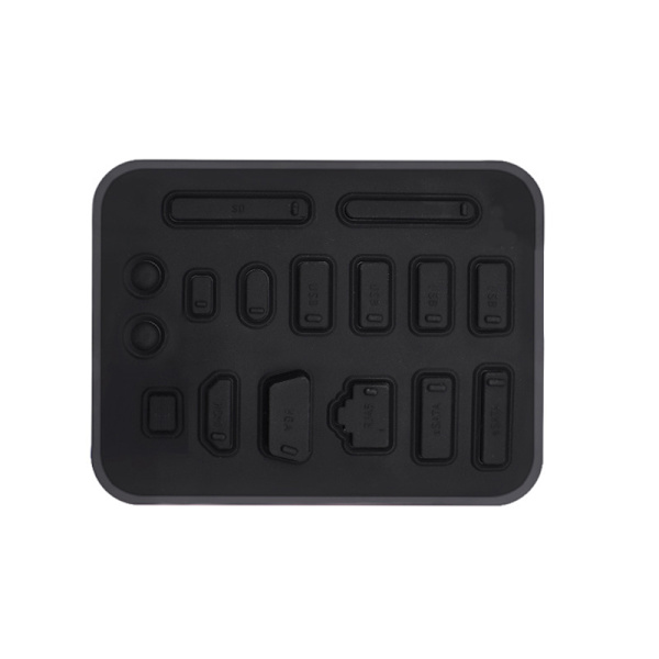 16-delat set Laptop dammpluggset Svart