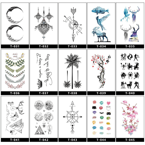 Tillfällig tatueringsdekal - Blommig hjortdesign