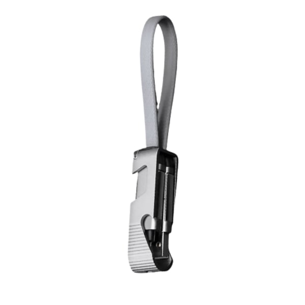 4-i-1 multifunktionelt ladekabel med flaskeåbner og stativ Sliver+Sort