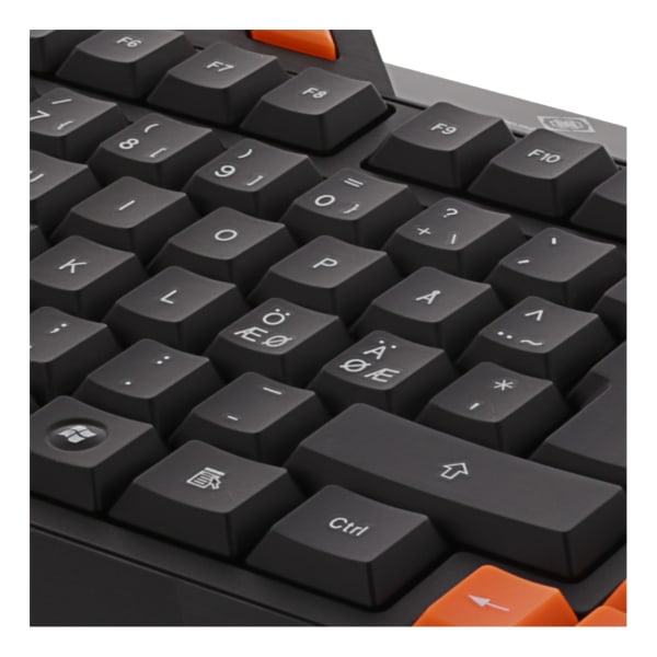 DK110 Membrane Keyboard, anti-ghosting, nordic layout, black