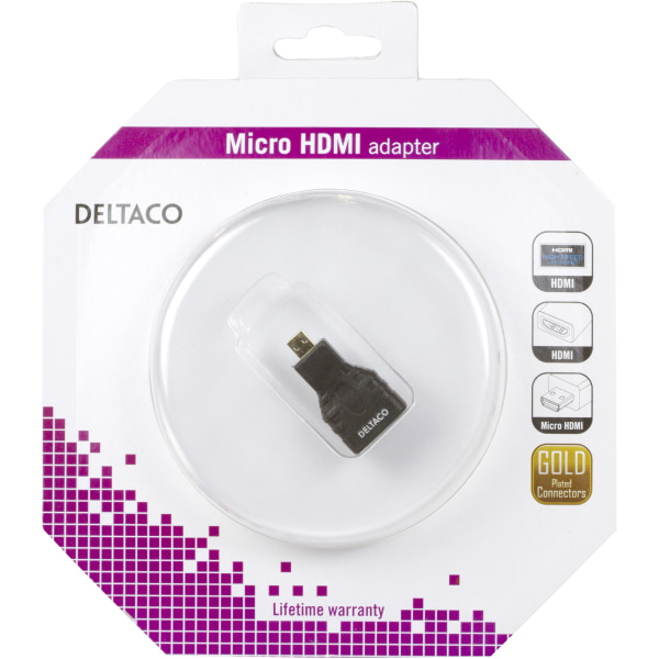 HDMI High Speed w/ Ethernet adapter, Micro HDMI ma - HDMI fe