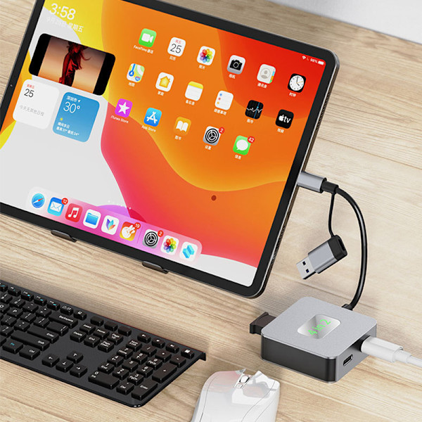 4-porttinen USB 3.2 Gen 2 -keskitin - 10 Gbps:n laajennustelakka