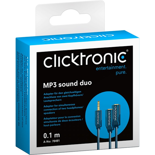 3,5 mm AUX-adapterkabel, stereo
