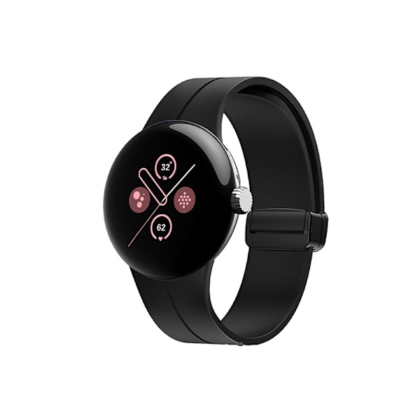 Silikonikellohihna Google Pixel Watch 3:lle (45 mm) Musta