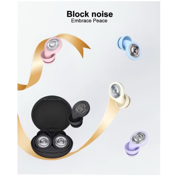 Silikone støjreducerende ørepropper med ringdesign, velegnet til side-sovende, ideel til kollegieværelser og studerende Beige Beige