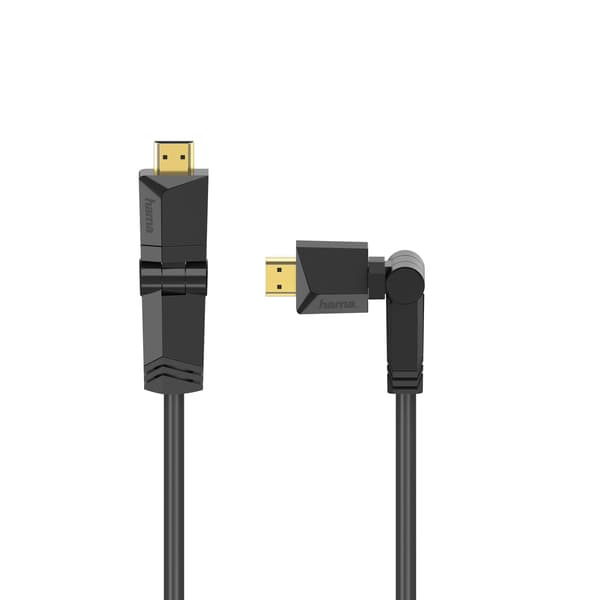 Kabel HDMI Ethernet Roterande Guld Svart 3m