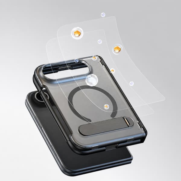 Foldbart magnetisk telefonetui med roterbart stativ, kompatibelt med iPhone Duo White+Grey White+Grey