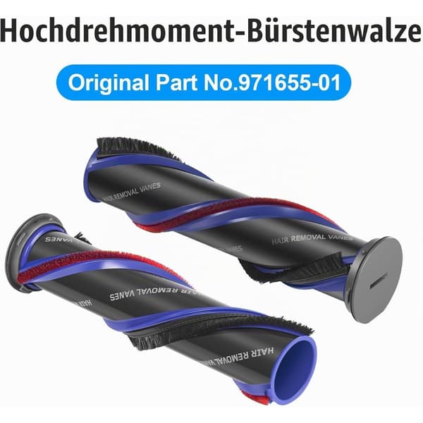 Hovedbørste kompatibel med Dyson V11 Torque, V11 Animal+, V11 Absolute og V15, 2 stk. i grå